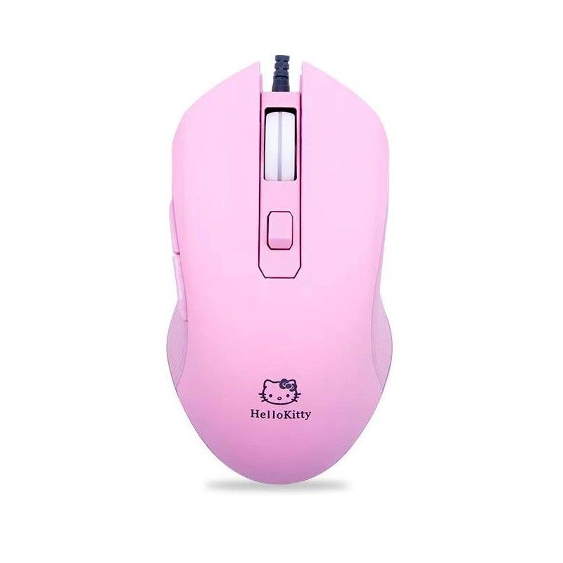 Gaming Mouse Cute Hello Kitty Pink DPI Macro RGB Braided Cable Sakura Gamer Girl CSGO Valorant Apex