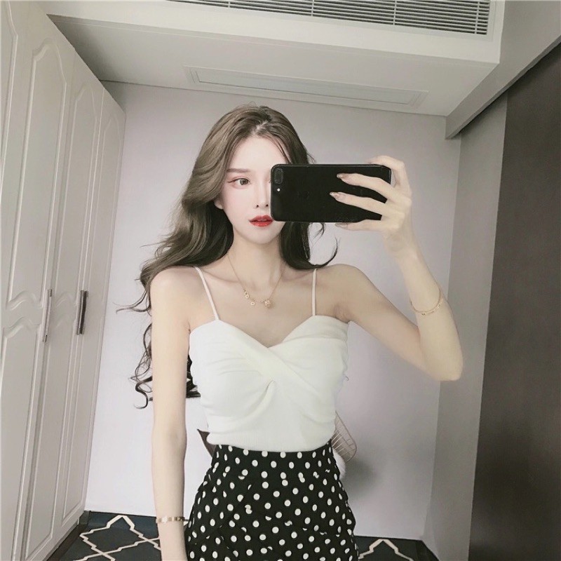 ✨WINGALERY✨ Tank Top Olivia Bahan Rajut Pakaian Wanita Import Style Korea 4038-2