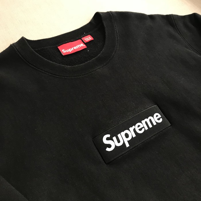 supreme crewneck box logo black