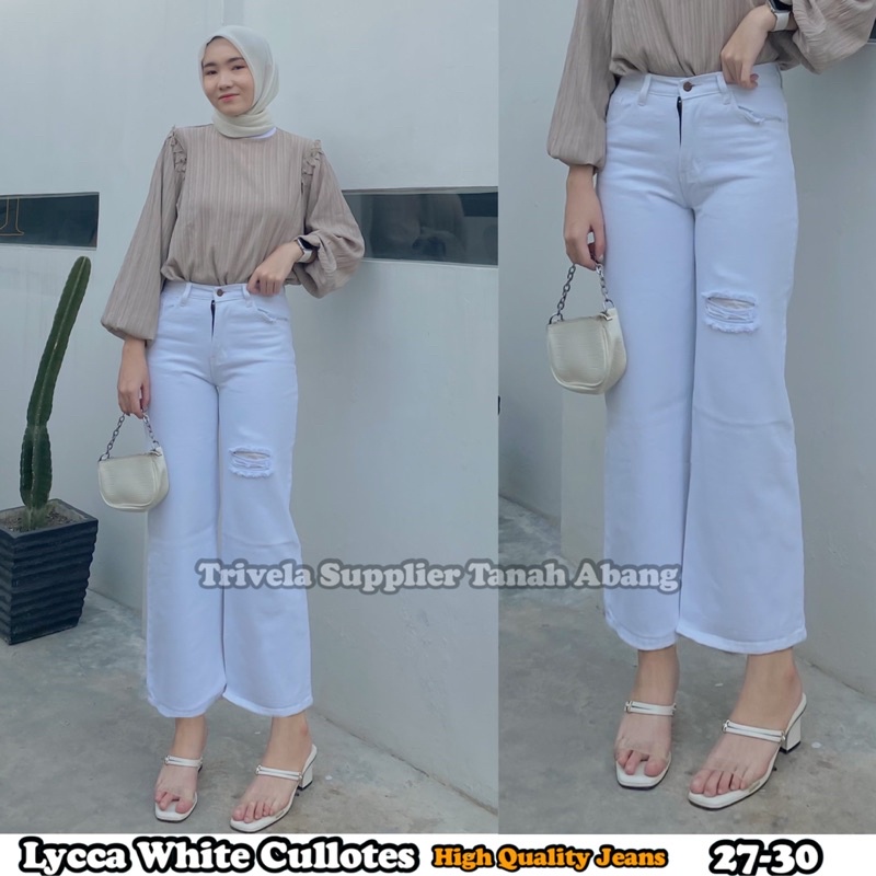 Lycca White Cullotes Jeans