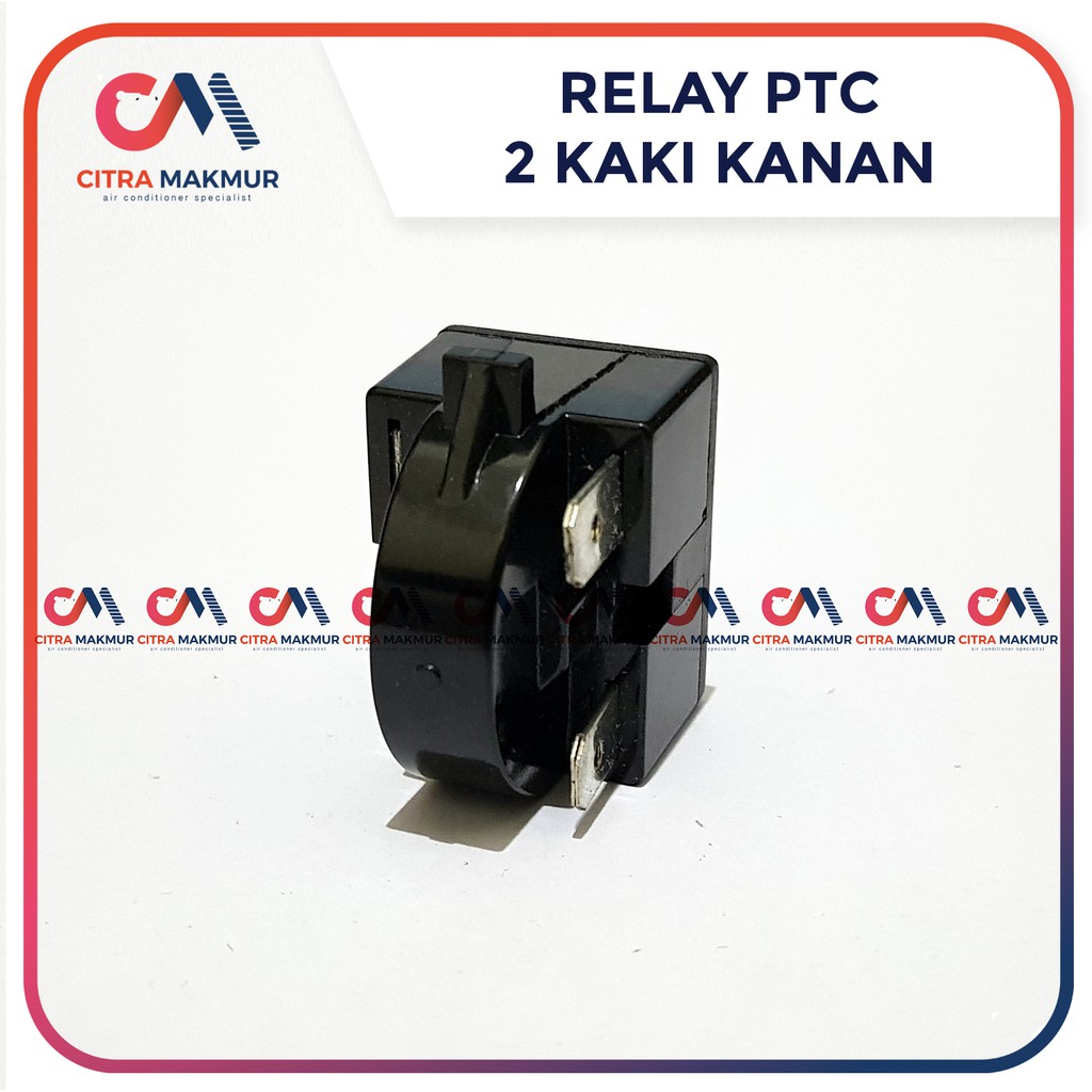 Relay PTC 2 kaki kanan atas bawah Kulkas kotak hitam refrigerator kompresor dua pin terminal