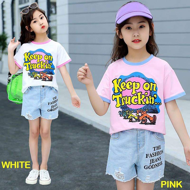 Baju Setelan Anak Perempuan Keep On Truckin