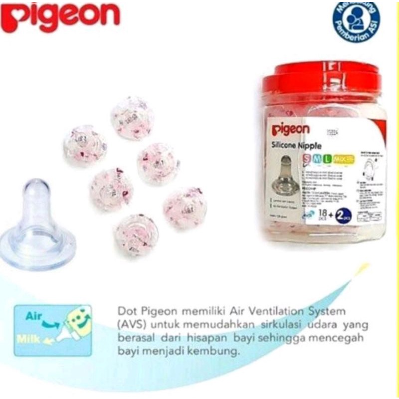 pigeon dot silicone niplle eco size M &amp; L/ Dot bayi