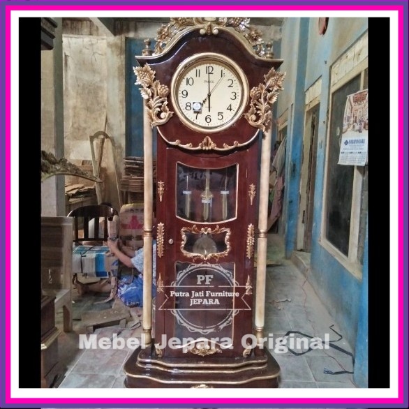 Jam hias besar untuk Masjid/ Rumah besar kayu jati ukir Jepara