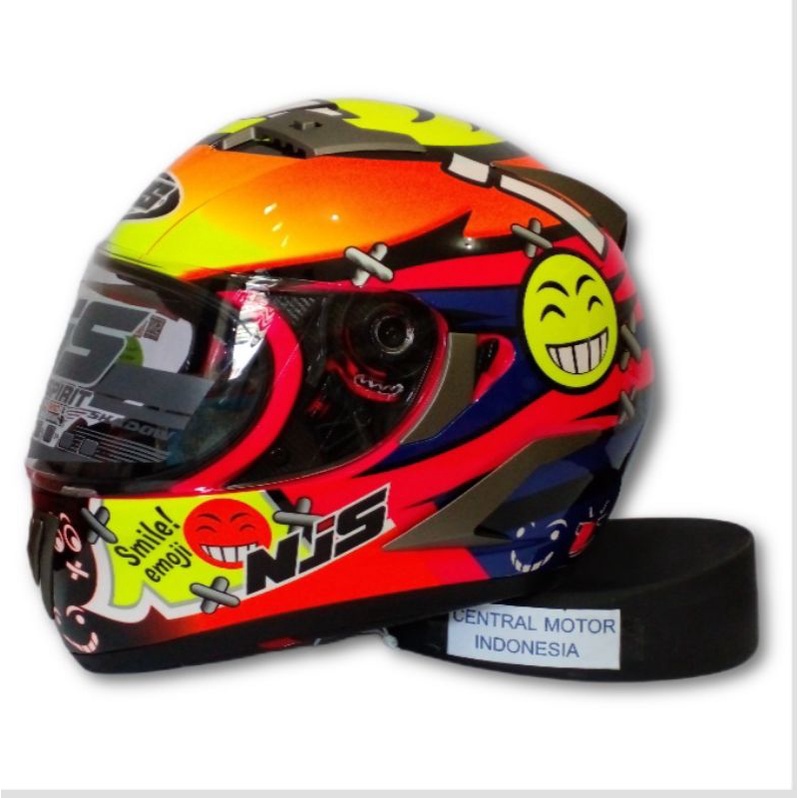 Helm NJS Shadow smile Emoji N808 pink