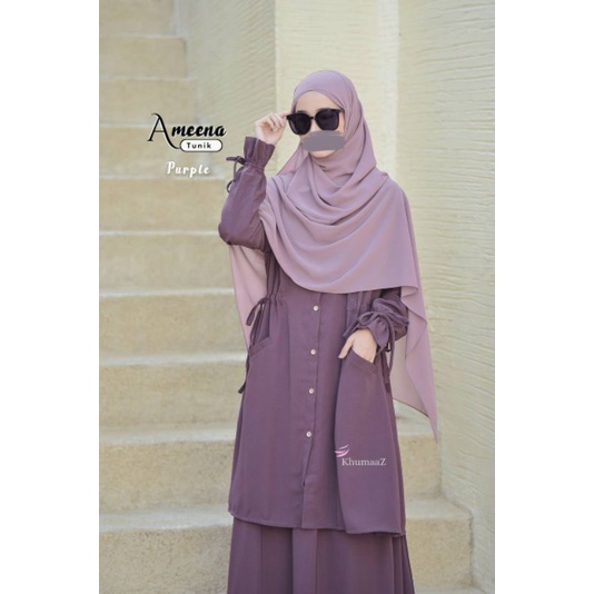 Tunik Set Ameena Khumaaz Khumaira Azda | Tunik set rok Tunik Syari
