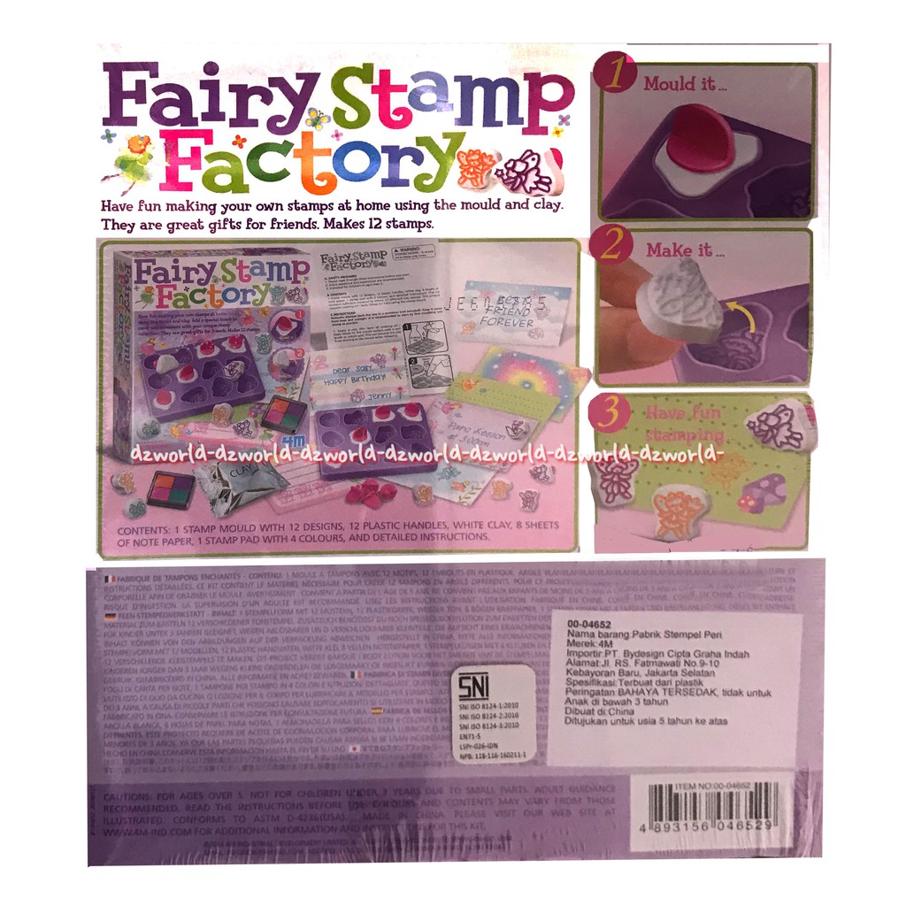 4M Fairy Stamp Factory Paket Mainan Membuat Stempel Peri dari Clay Tanah Liat