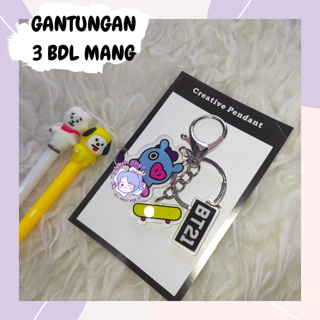 Gantungan Kunci Ganci Keychain BT21 3 bandul