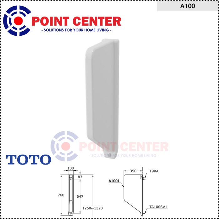 TERLARIS TOTO A100 PARTITION URINAL / PARTISI URINAL