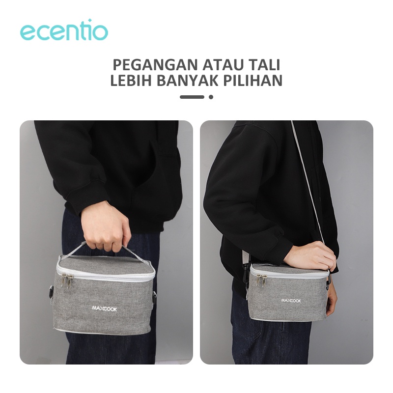 ecentio lunch box set 3 IN 1 tempat makanan kotak makan set tote bag/tas bekal 1400ml+800ml portabel Tahan bocor free sendok&amp;sumpit