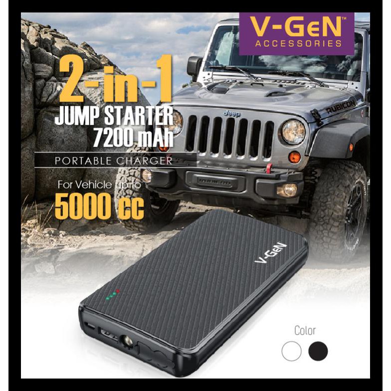 V-Gen Powerbank Jumper Starter 7200Mah | Jumper Mobil | Accu | Aki Hemat