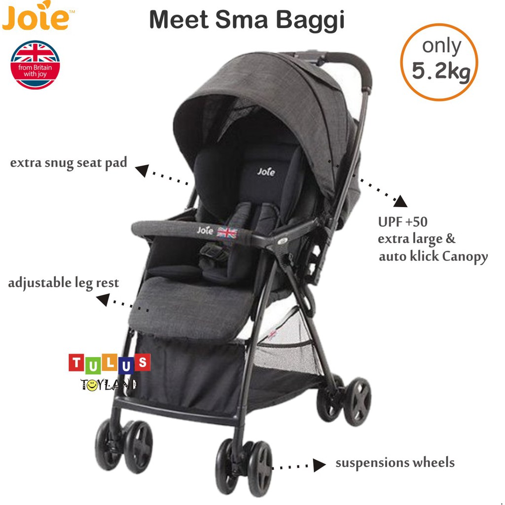 Stroller Joie Meet Sma Baggi 4WD DLX Deluxe Flex Kereta Bayi Ringan Hadap Ibu Reversible Handle