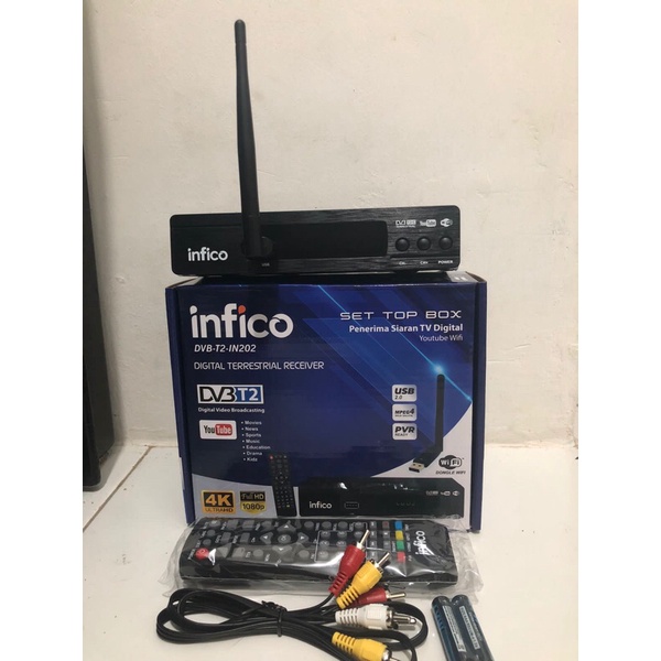STB receiver TV digital free dongle wifi set top box infico DVB T2