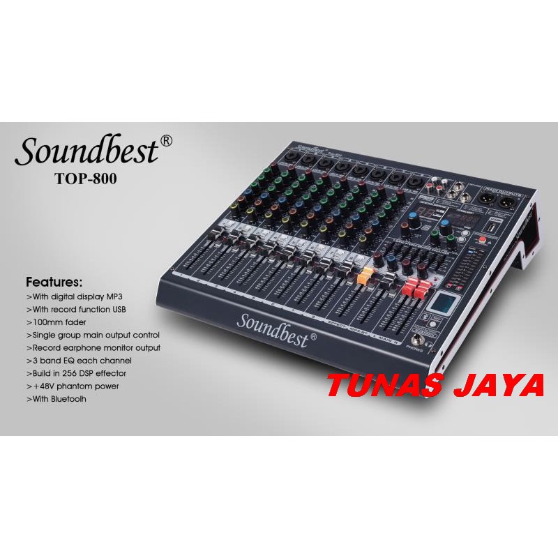 Mixer SoundBest Top 800 Original 8 Channel Bluetooth