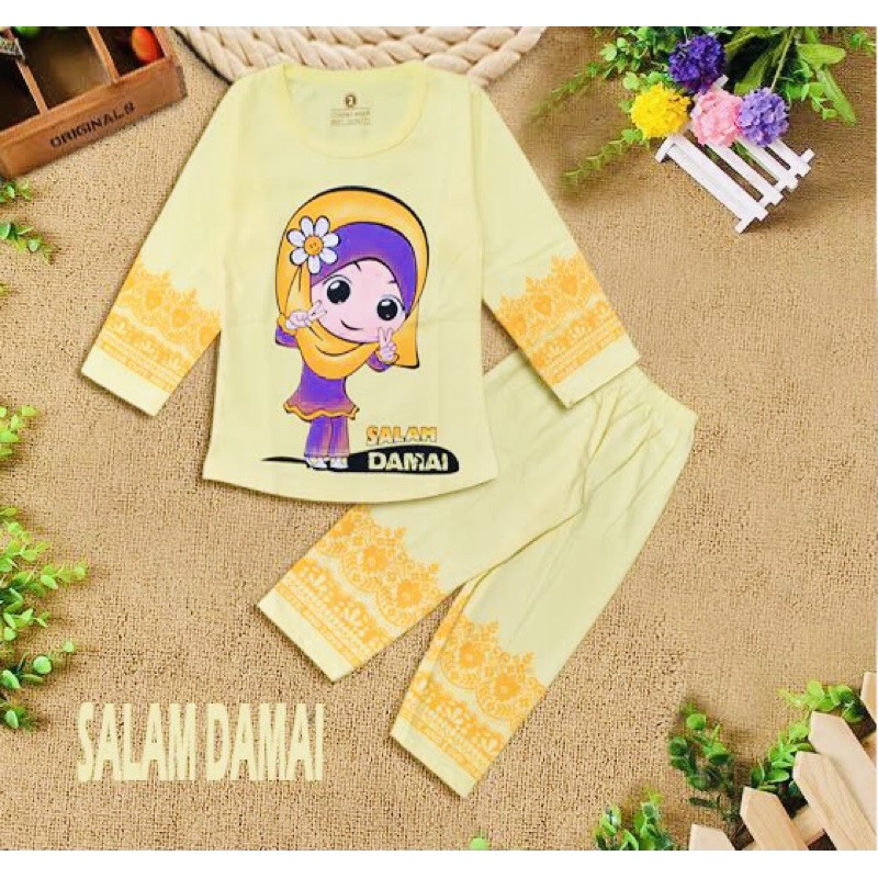 Setelan baju anak tangan panjang/ baju setelan anak anak cewek tangan panjang