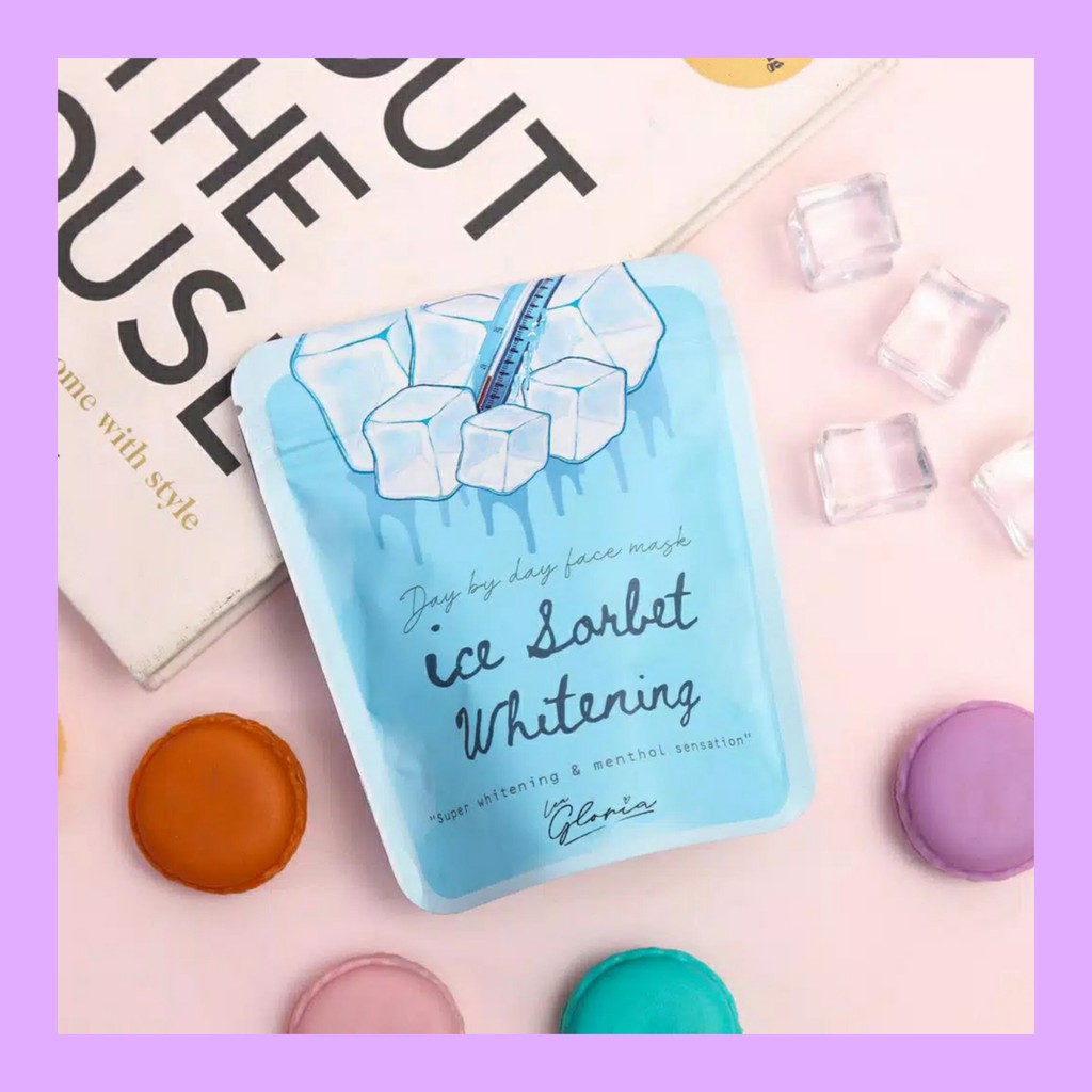 MASKER WAJAH BUBUK ICE SORBET WHITENING by LEA GLORIA 50 GRAM