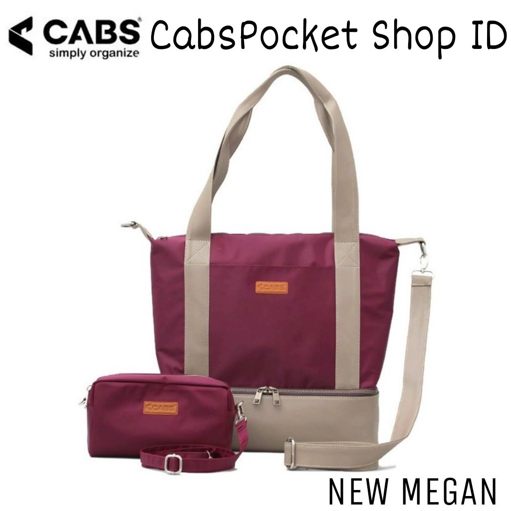 CABS POCKET NEW MEGAN MARUN TAS TOTEBAG WANITA (FREE TAS SELEMPANG KECIL)