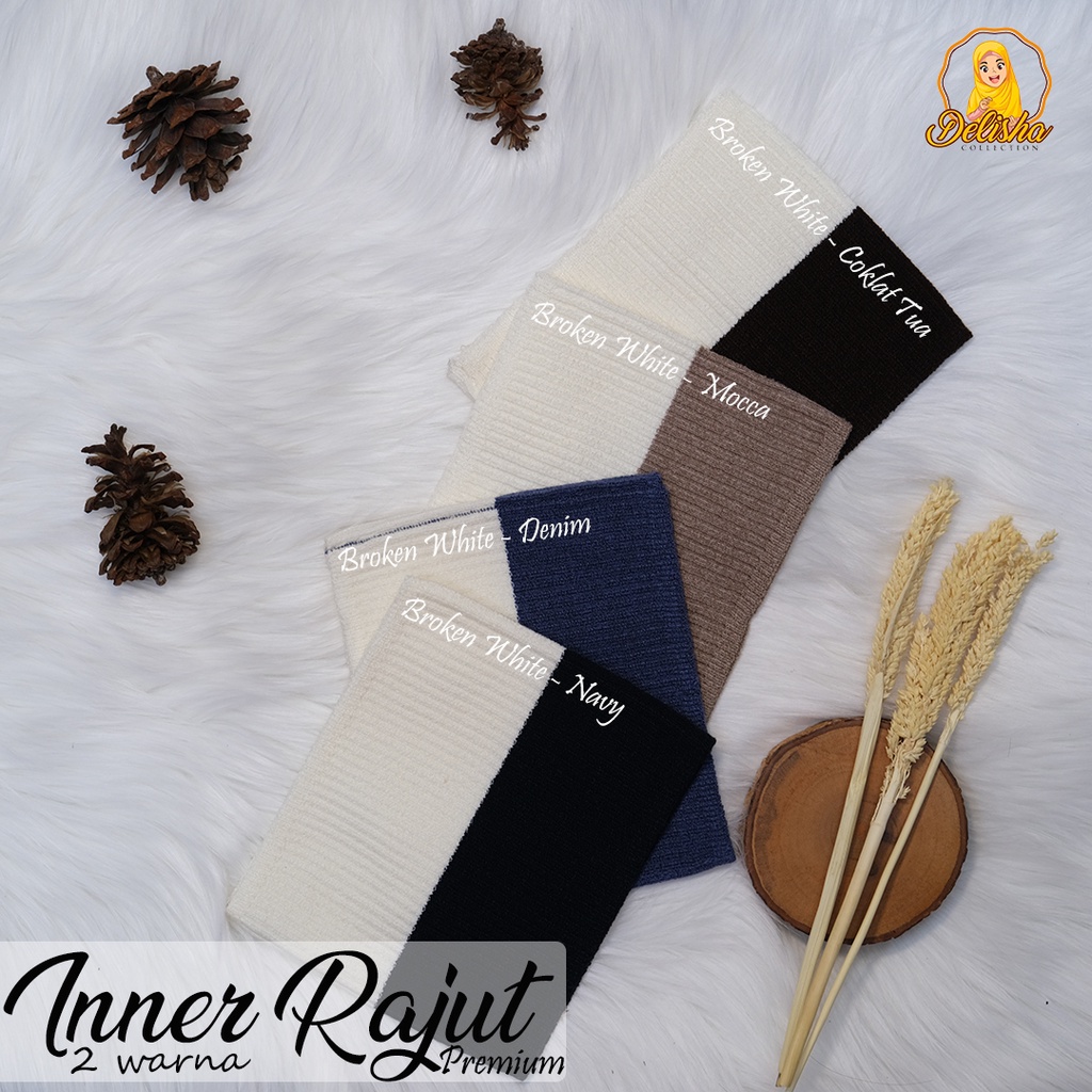 Ciput Rajut Premium 2 Warna Knit Bandana (Anti Pusing) / Inner Rajut 2 Warna Premium