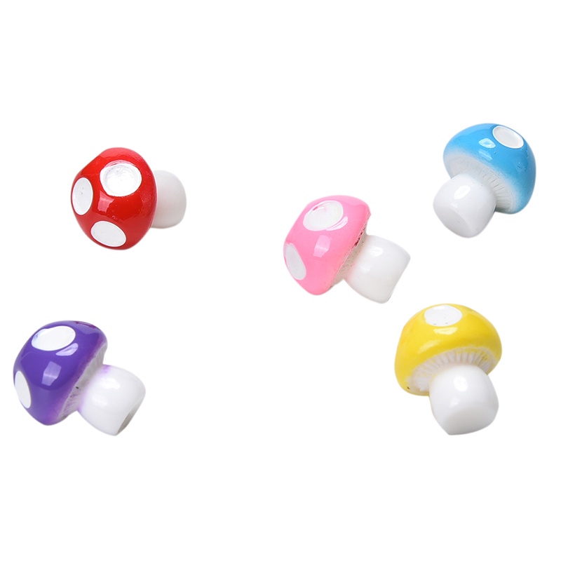 (Happy) 10 / 20pcs Miniatur Jamur Lucu Untuk Dekorasi Rumah Boneka