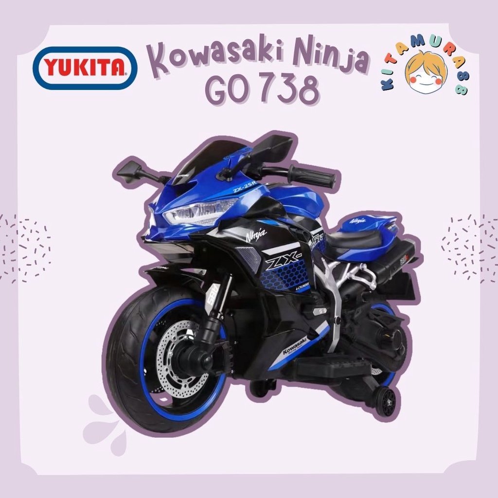 [READYSTOCK] Mainan Maenan Anak - Motor Aki Keran - YUKITA Kowasaki Ninja GO 738