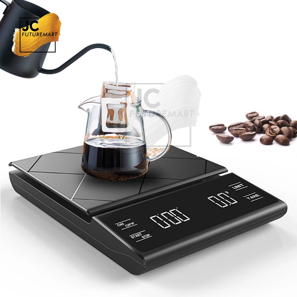 TIMBANGAN KOPI DIGITAL COFFEE SCALE 0.1g - TIMER - RUBBER MAT - EK6012