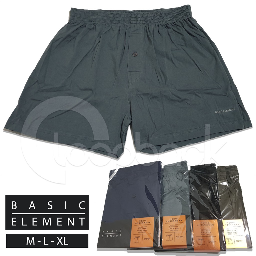 Basic Element Celana Boxer Pria Basic Element BE - 112 | M,L,XL 100% Cotton Premium fabric