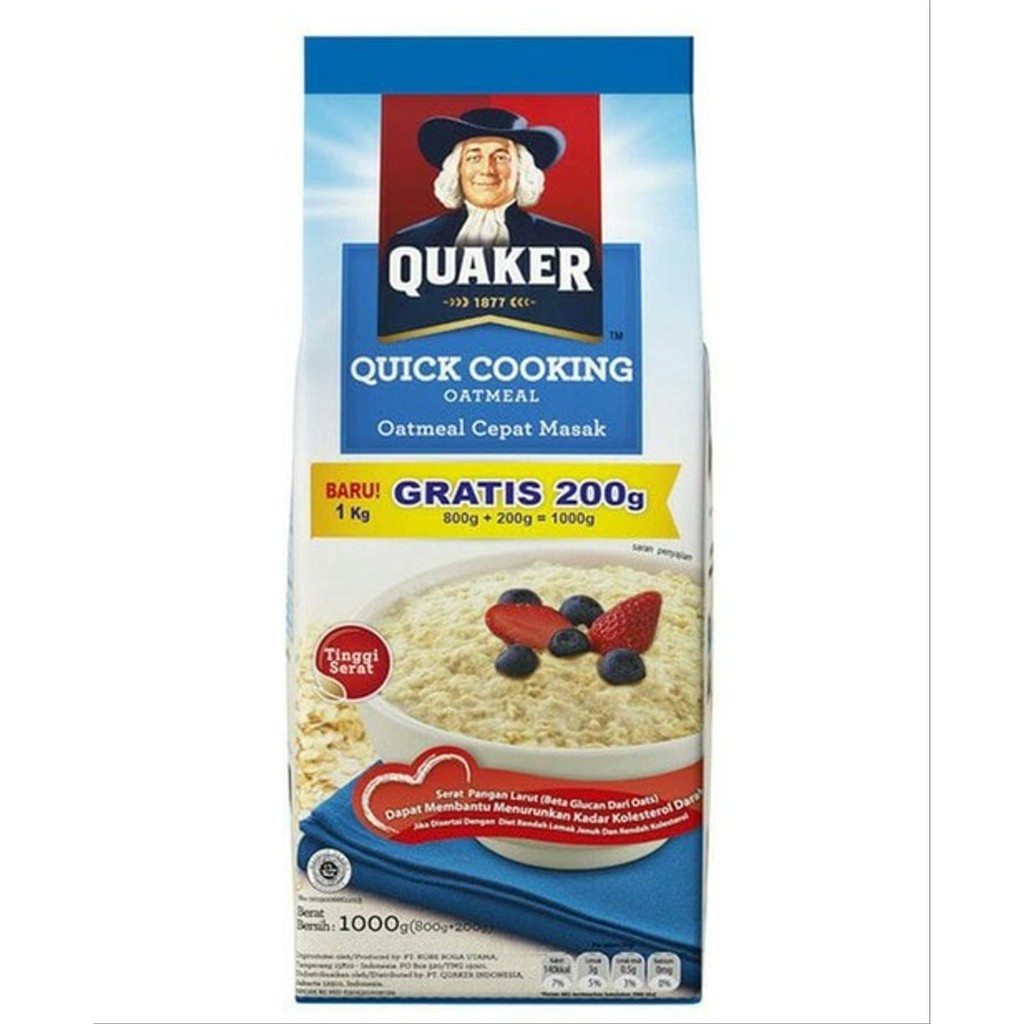 

QUAKER COOKING OATS 800GR+200GR