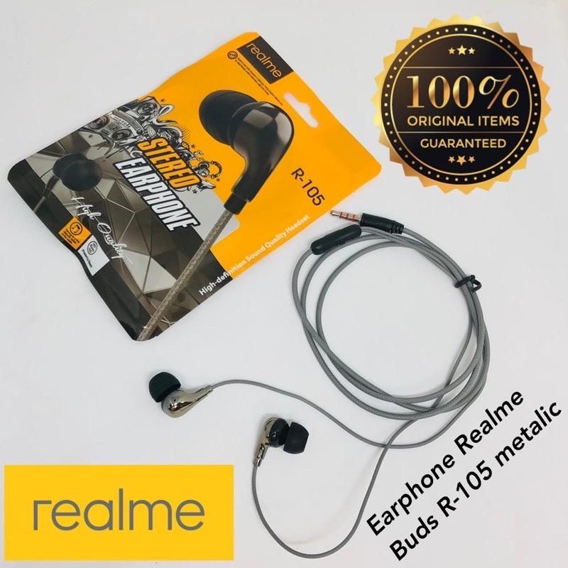 [RE105] Earphone Realme Buds Metalic Super Bass stereo C2 C3 C11 C12 C15 C20 C21 C25S C31 C35