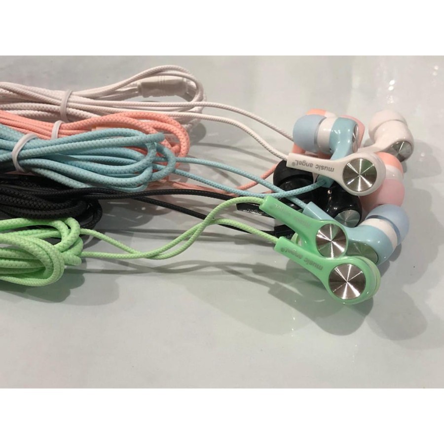 Headset Music Angel  Macaron Earphone Qtop 007 Stereo Extra Bass