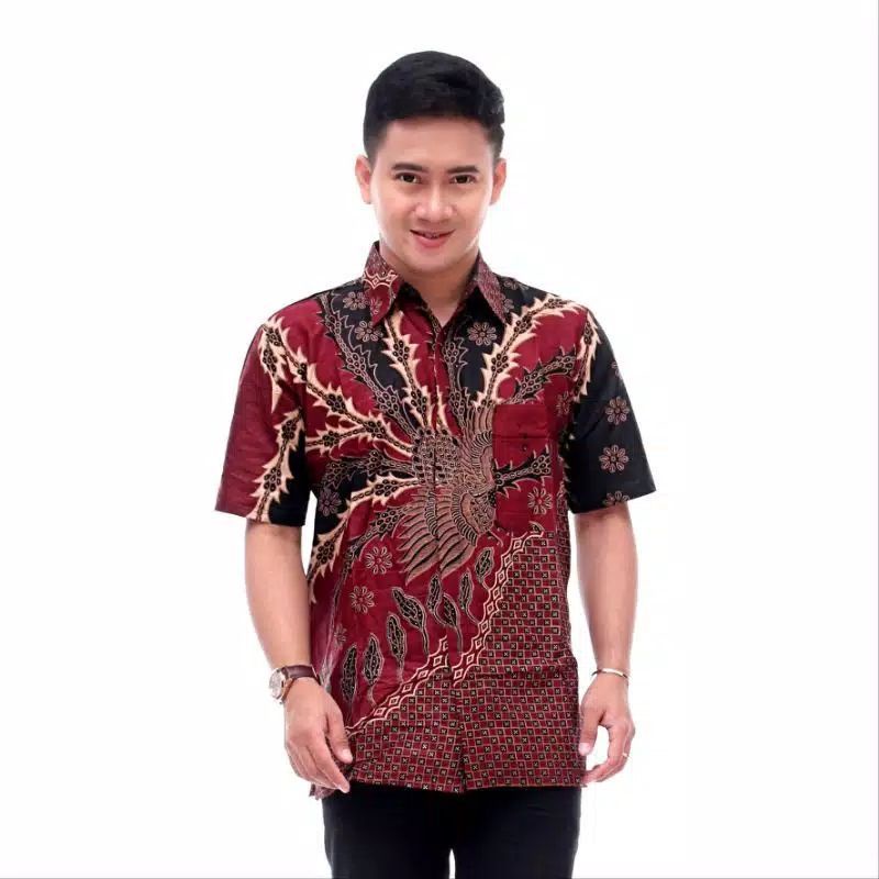 Kemeja Batik Pria Lengan Pendek Cendrawasih Size M, L, XL, XXL ( ORIGINAL )