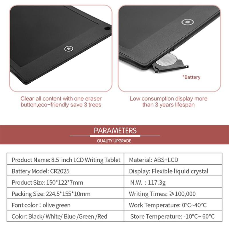 Papan Gambar Digital Monochrome LCD Drawing Graphics Tablet 8.5 Inch