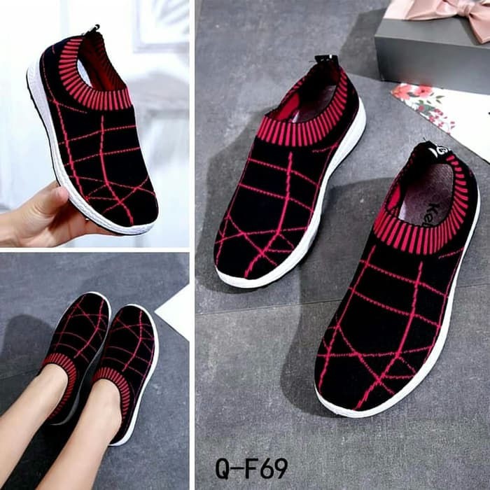 SEPATU SNEAKER  WANITA tanpa tali slip on murah original korea import