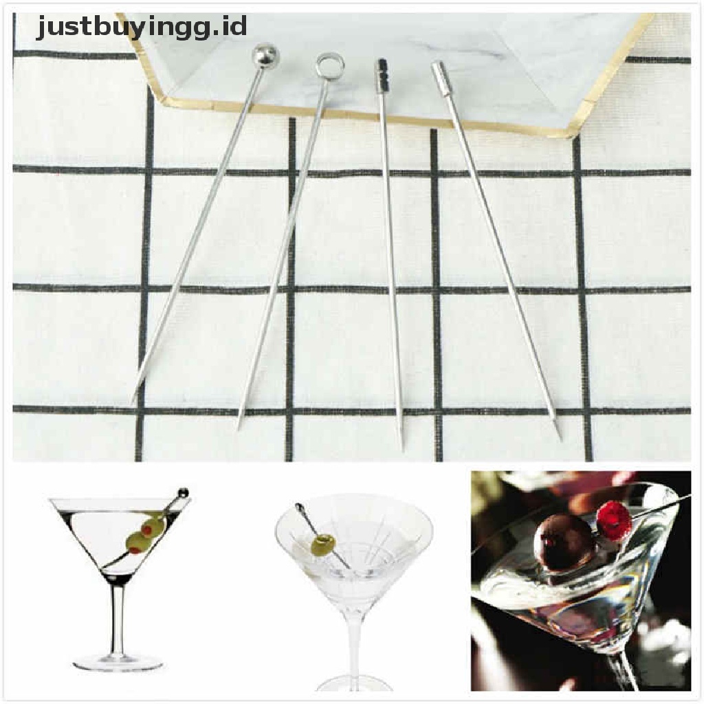 4 Jenis Jarum Tusuk Gigi Buah Cocktail Wine Bahan Stainless Steel Untuk Alat Dapur