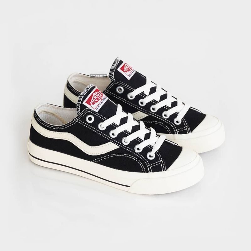 Sepatu Vantela Public Low Black Natural Original