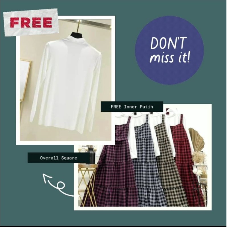 OVERALL TARTAN DRESS KOREA DRESS WANITA MUSLIM GAMIS REMAJA Overall Buttons Square / Overall Korea /