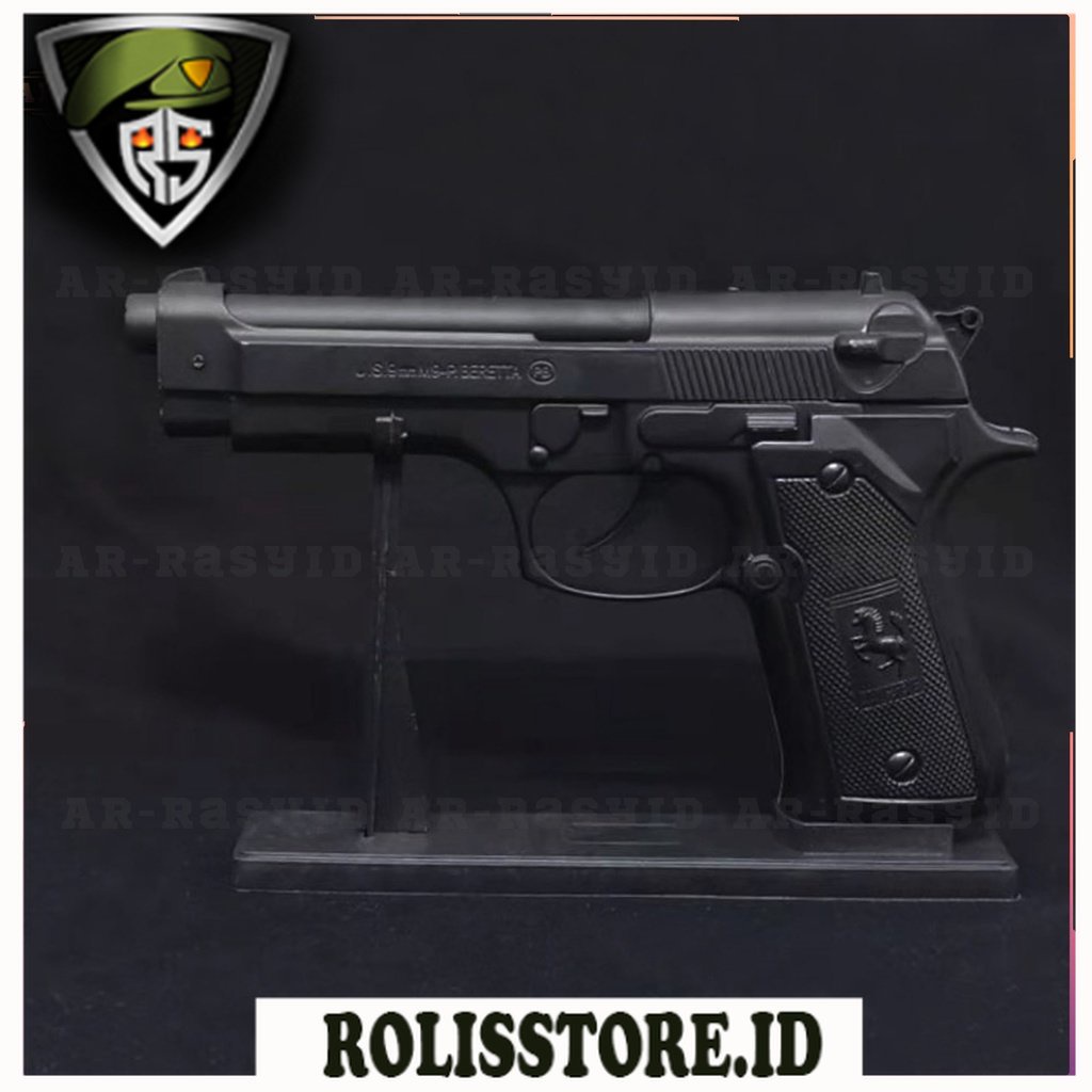 Korek Api Bara Gas Pistol Beretta Baretta M9 Silver dan Black
