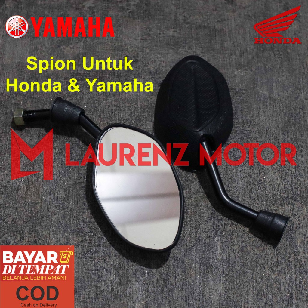 Kaca Spion Motor Tangkai Pendek Untuk HONDA dan YAMAHA Model Beat Hitam Variasi Aksesoris Motor Beat