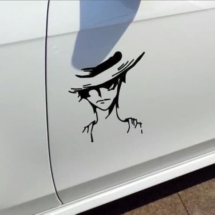 

sticker stiker lufy bajak laut one piece - Putih Keren