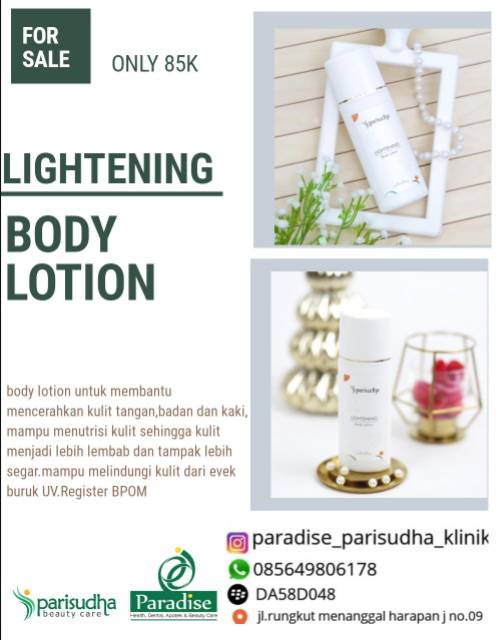 Parisudha Body Lotion pencerah kulit BPOM