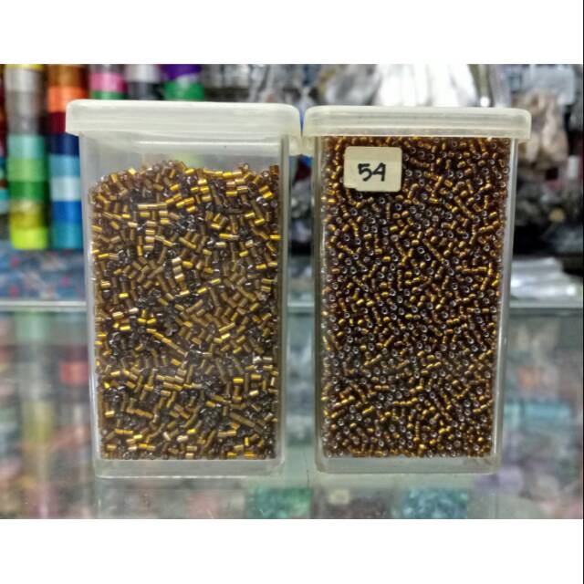 50 gram atau 1/2 ons payet jepang bambu dan pasir coklat tembaga no 54 silverline