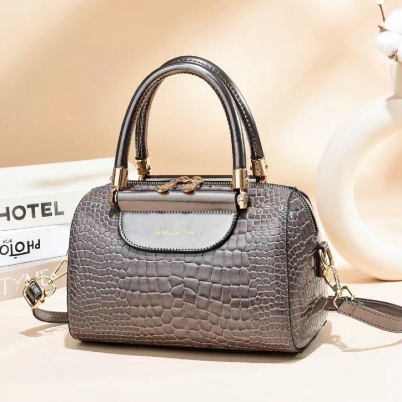 SG3492 Syafniegalery croco bag top handle import tas kulit