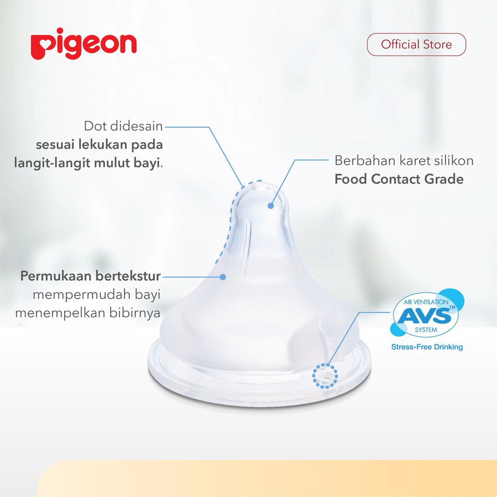 PIGEON Dot SofTouch Peristaltic Plus Nipple untuk Botol Wide Neck (1 Pcs)