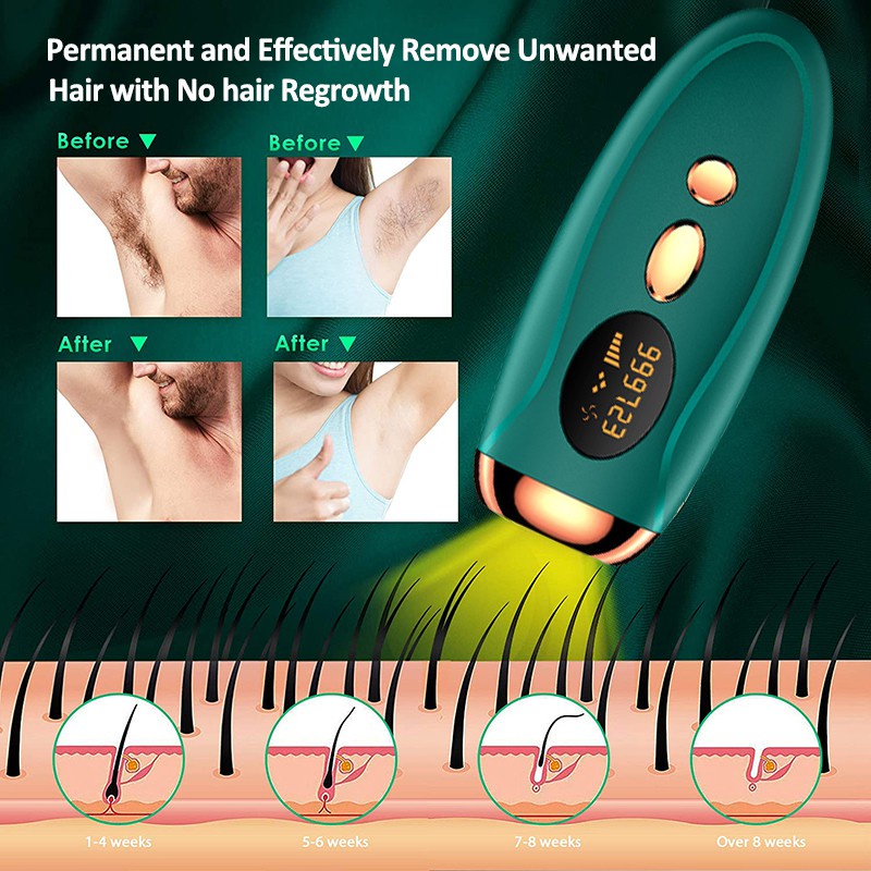 IPL Laser Hair Removal Perontok Bulu Permanent Alat Penghilang Bulu Tanpa Sakit 999999 FLASH