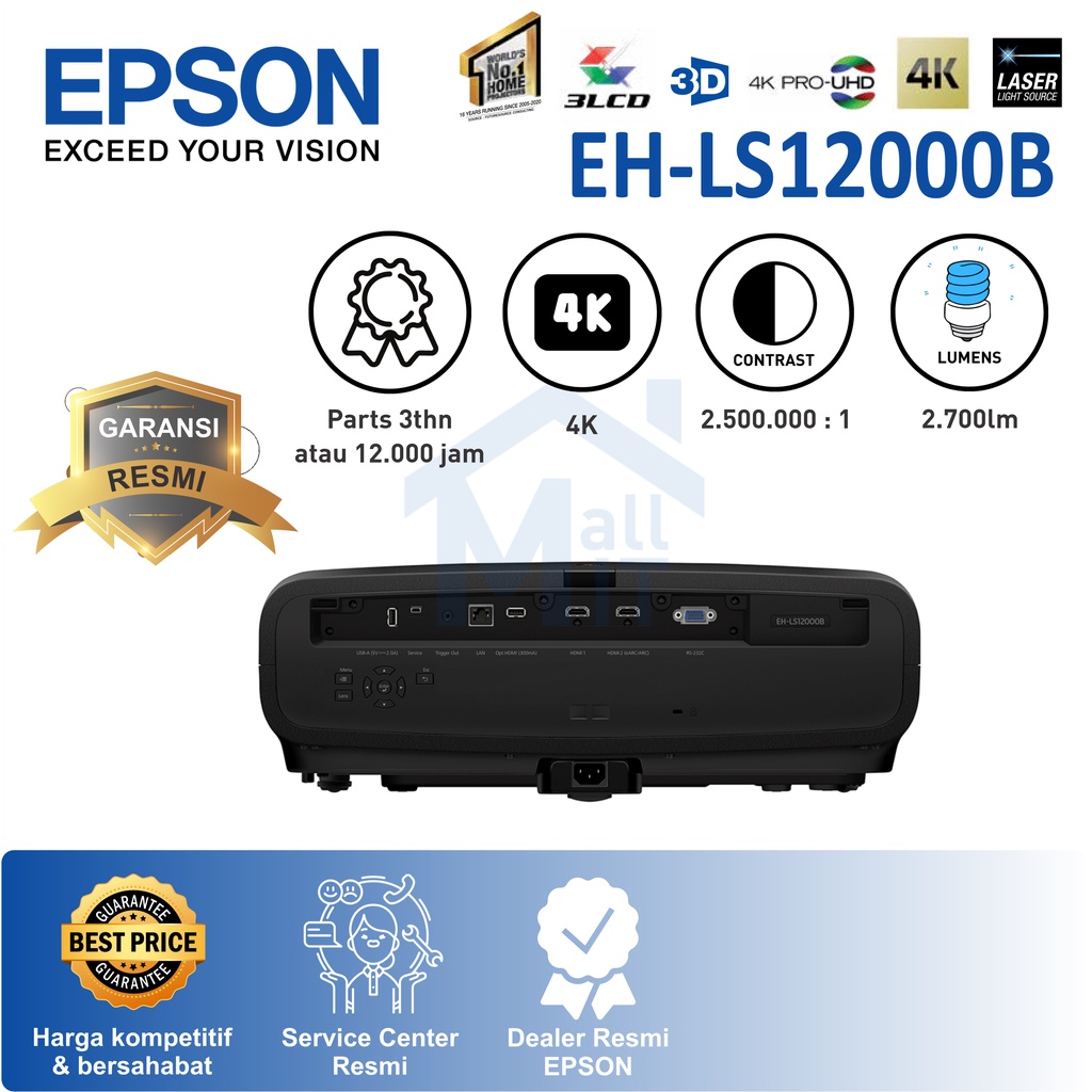 Proyektor EPSON Laser EH-LS12000B EH LS12000B Home Theatre 4K HDR10+