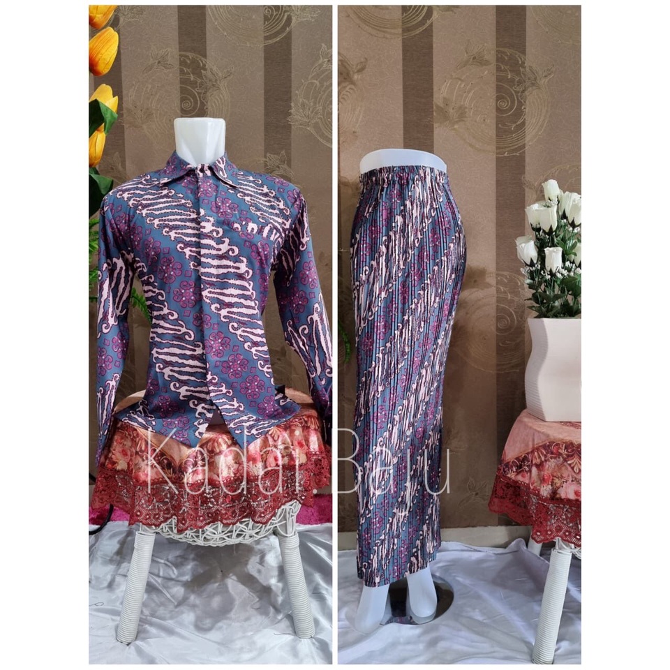 Kadai.baju / Batik couple kemeja panjang / Rok plisket / Batik wisuda dan pernikahan / Batik modern