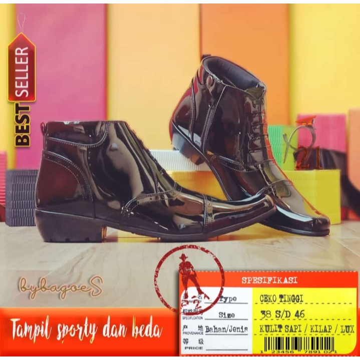 SEPATU DINAS POLRI PDH PDL KULIT ASLI ORIGINAL TANPA TALI