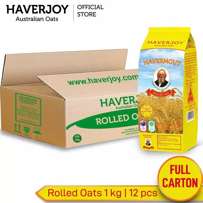 

Beautywearr - Haverjoy Rolled Oat Carton 1Kg X 12 Pcs