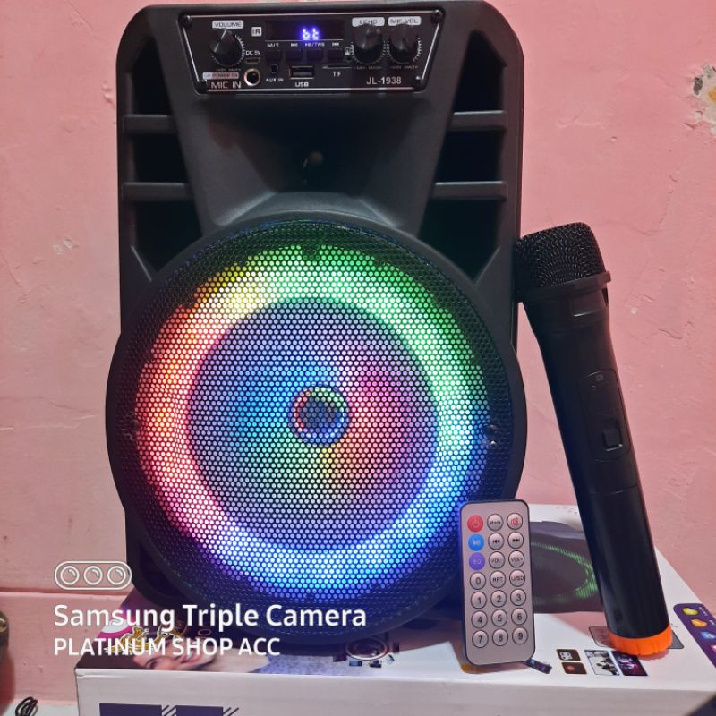 Speaker Bluetooth 8 Inchi Jl1938 Bonus Mic Wireless/Salon Aktif Radio Fm/Speaker Aktif Portable 8inc