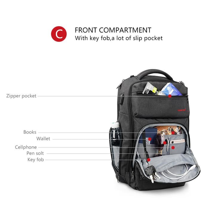 BACKPACK LAPTOP WATERPROOF T-B3242 DENGAN USB TIGERNU PROMO
