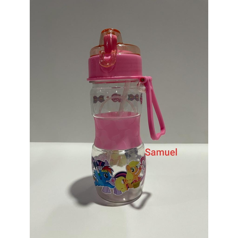 Botol Minum Anak BPA Free sedotan handle karakter 400ml - botol minum 3588